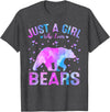 Just A Girl Who Loves Bear Gifts Outfit Colorful Just A Girl Who Loves Bears Women Girls T-Shirt - Dark Heather Grey