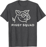 Pig Farm Style Gifts BY TEERA Piggy Squad Cute Pig Design for Animal Lovers T-Shirt - Dark Heather Grey