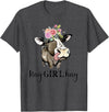 Funny Cow Design Cow Hay Girl Hay T-Shirt Funny Cow Lovers Heifer Gifts Tee T-Shirt - Dark Heather Grey