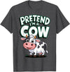 AnI'mal Cow Farm AnI'mal Halloween Costume Party Pretend I'm A Cow T-Shirt - Dark Heather Grey
