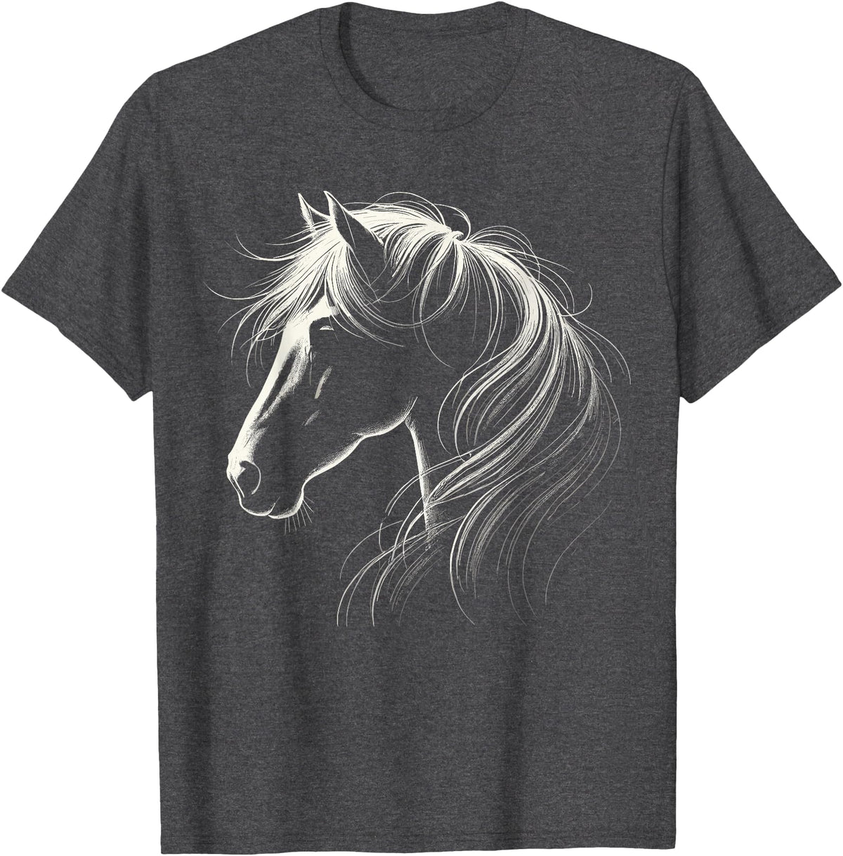 Funny Horse Riding Gifts Horse Silhouette Horse Riding Lover T-Shirt - Straight - Dark Heather Grey