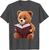 Funny Teddy Bear reading a book: Graphic for bear lovers T-Shirt - Dark Heather Grey