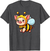 Funny Mini Pig Gifts Mini Pig Bee Pet Funny Animal T-Shirt - Dark Heather Grey