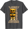 June 1986 40th Birthday Gifts for Men Women 40 Year Old June 1986 Teddy Bear 40th Birthday Men Women T-Shirt - Dark Heather Grey