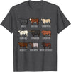 Cattle Breed Livestock Enthusiasts,Cattle Farmers Type of Cow Breed Cattle Collection West Bulls Angus Farmer T-Shirt - Dark