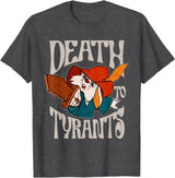 Death to Tyrants Retro Rabbit Meme T-Shirt in Dark Heather Grey