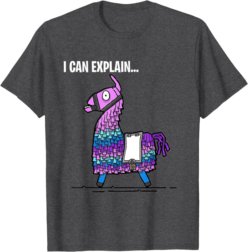 Funny gaming T-Shirts Loot Llama I Can Explain Gaming T-Shirt T-Shirt - Dark Heather Grey