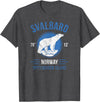 Svalbard T-Shirt Co. Svalbard Polar Bear Aurora | Longyearbyen Spitsbergen Norway T-Shirt - Dark Heather Grey