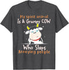 Funny My Spirit Animal Is A Grumpy Cow Tee Shirt My Spirit Animal Is A Grumpy Cow Who Slaps Annoying People T-Shirt - Dark