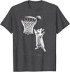 Funny Cool Rabbit Basketball Easter for Men Boy Toddler Kids T-Shirt in Dark Heather Grey