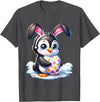 Easter Penguin Lover Egg Eggs Bunny Rabbit Bunnies Funny T-Shirt in Dark Heather Grey