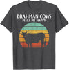 brahman cows make me happy T-Shirt - Dark Heather Grey