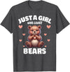 Bear Lover Tees, Bear Gifts by T&T Just A Girl Who Loves Bears, Cute Bear Lovers T-Shirt - Dark Heather Grey