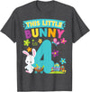 This Little Bunny Rabbit Is 4 Year Old Easter Birthday T-Shirt in Dark Heather Grey