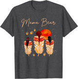 'Mama Bear' Script with Feathers T-Shirt