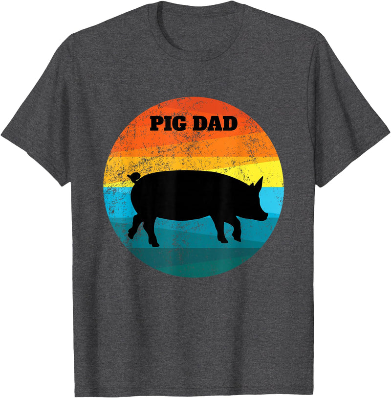 Cute Pot Belly Bellied Pig Owner Farmer PIG Lover Pot Belly PIG DAD Vintage Retro Men Women Kids Teen Tee Gift T-Shirt - Dark Heather Grey