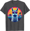 Llama Alpaca Vintage Art Co. Llama Alpaca Retro 80s Style T-Shirt - Dark Heather Grey
