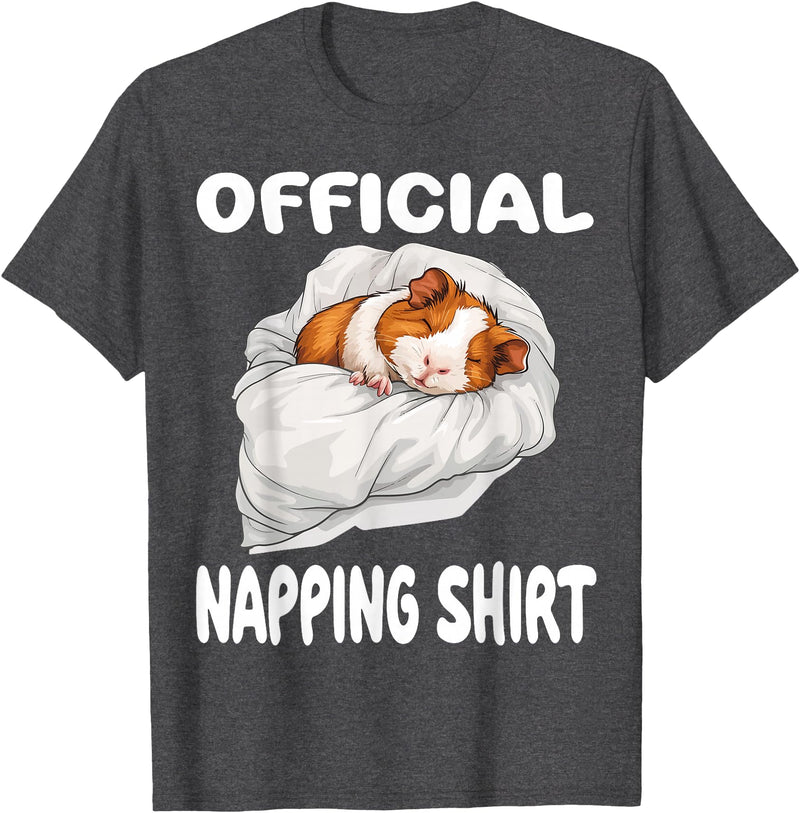 Official Sleep Pajamas Nightgown Sleepwear Co. Guinea Pig Official Napping shirt Pajamas Nightgown T-Shirt - Dark Heather Grey