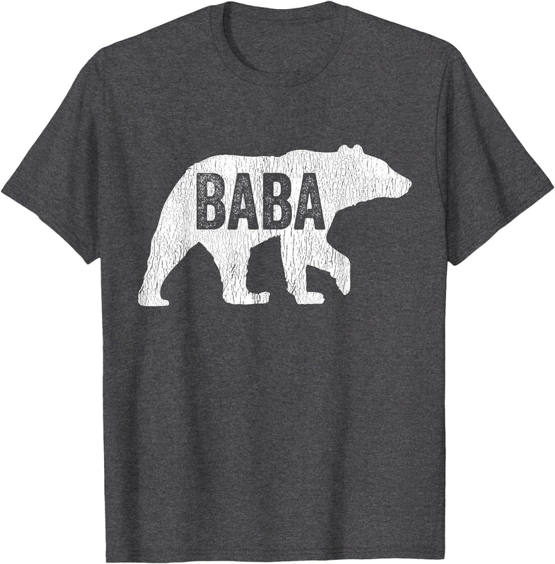 Matching Family Bear by Foxio Baba Bear Matching Family Camping Vintage Bear Funny Baba T-Shirt - Dark Heather Grey