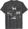 Kristen Michael Coquette Cows, Cows and Bows, Watercolor, Holsteins T-Shirt, Small, Grey - Dark Heather Grey