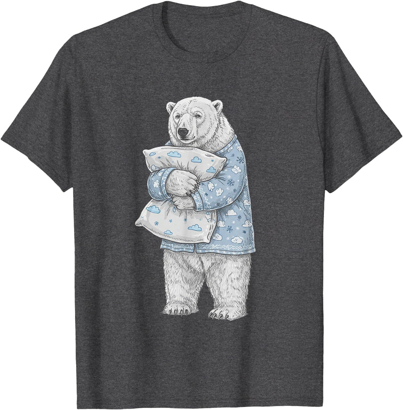 Sleeping & Napping Funny Designs For Nap Lovers Funny Sleepy Polar Bear Pajama Women Men Kids Boys And Girls T-Shirt - Dark Heather Grey