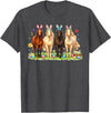 Easter Day Bunny Rabbit Horse Lover Equestrian Horse Riding T-Shirt in Dark Heather Grey
