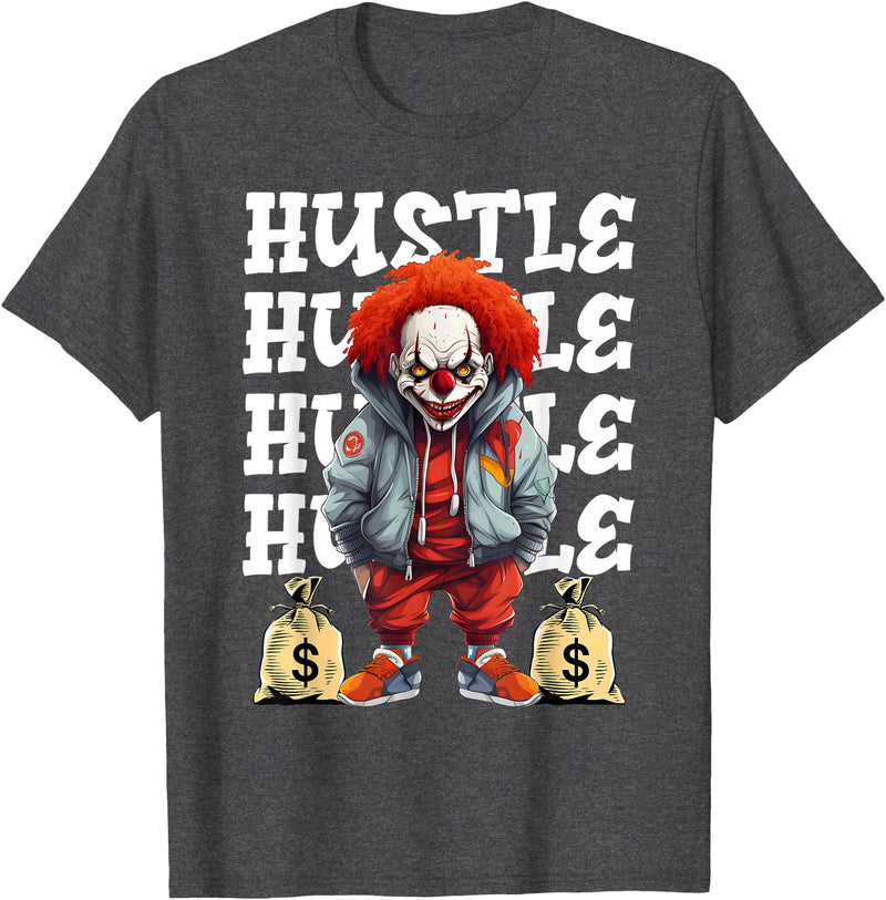 Hip Hop Clown Money Calling Horror Streetwear Tee Hip Hop Scary Clown Hustle Money Urban Streetwear Halloween T-Shirt - Dark
