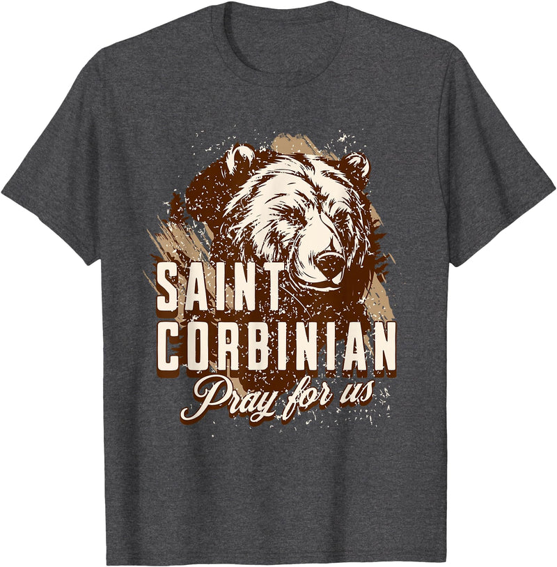 Happy Catholics St Corbinian German Saints German Catholic Bear T-Shirt - Dark Heather Grey
