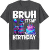 Llama Lover Gift Co. Bruh Its My Birthday Llama Pinata T-Shirt - Dark Heather Grey