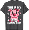Pig Lover Gift Co. My Pig Pajama Women Pig Pjs Cute Pig Stuff Farmer Girl T-Shirt - Dark Heather Grey