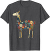 We Love Llamas & Alpacas - Peru Souvenirs Co. Llama Alpaca Floral Colorful Flowers Peru Peruvian Souvenir T-Shirt - Dark Heather Grey