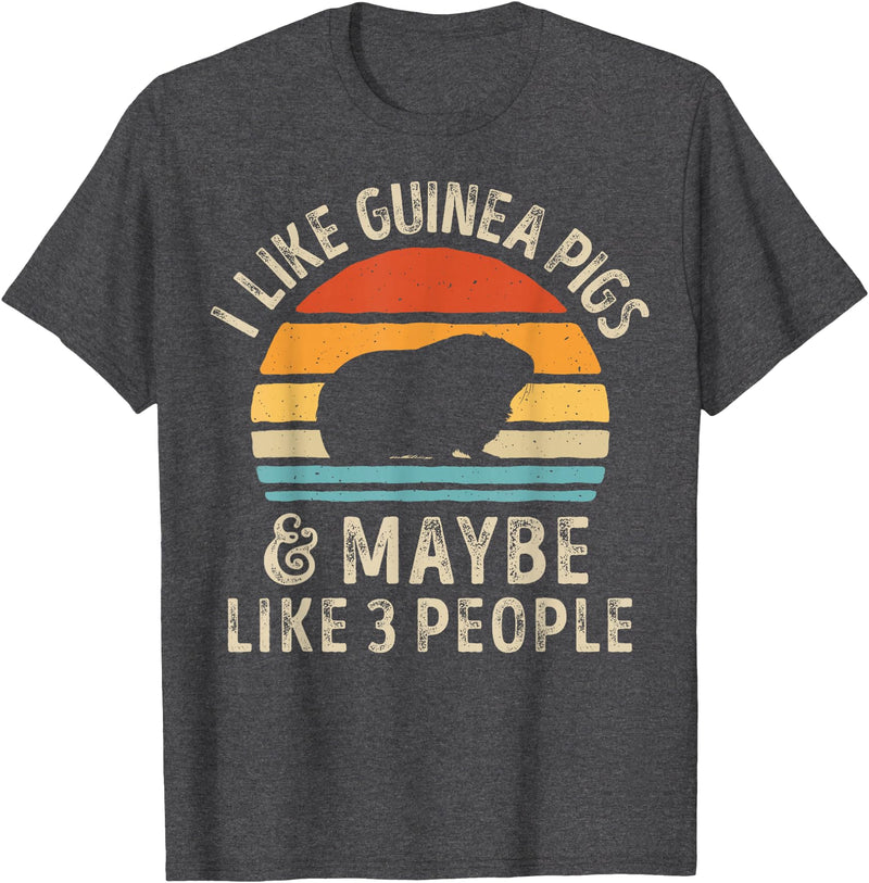 Guinea Pig Wheek Squad I Like Guinea Pigs and Maybe 3 People Guinea Pig Retro Men T-Shirt - Dark Heather Grey