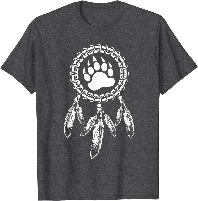 Indigenous Native American For Men Traditional Dreamcatcher Women Bear Native American T-Shirt - Dark Heather Grey