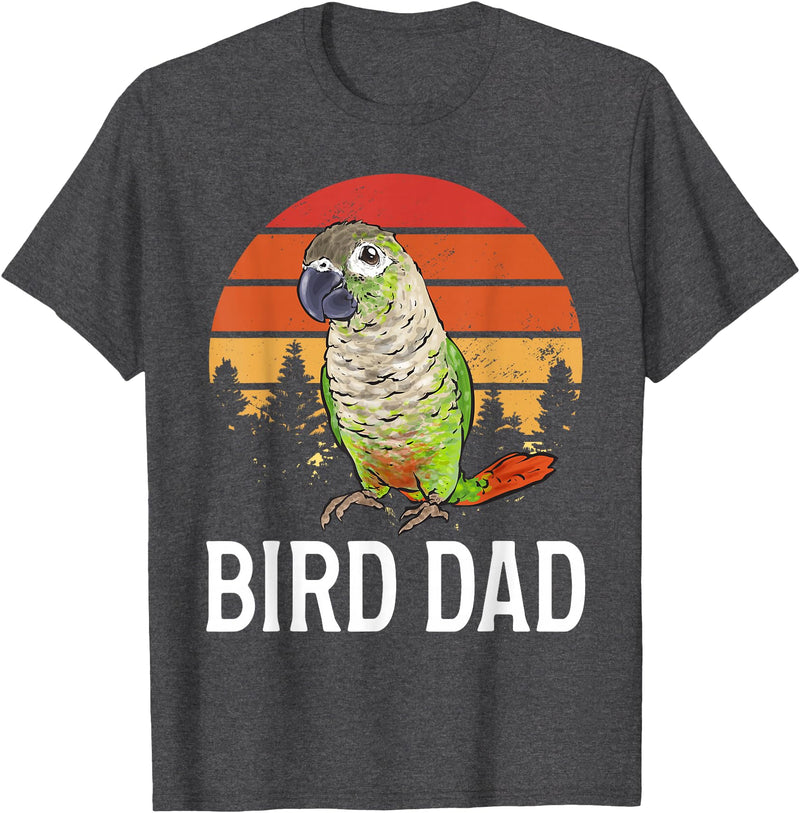 Green Cheek Conure Shirt & Green Cheek Conure Gift Green Cheek Conure Parrot Bird Dad T-Shirt - Dark Heather Grey