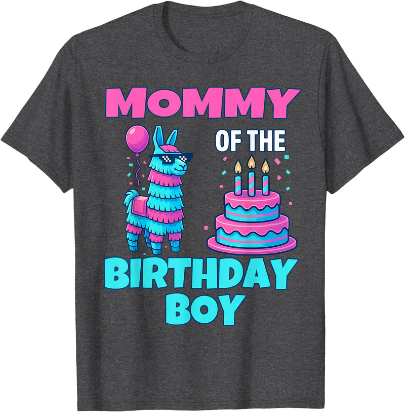 gaming gamer Birthday Llama Pinata Family Apparel Mommy Birthday Boy Llama Pinata Party Family mathing Women T-Shirt - Dark Heather Grey