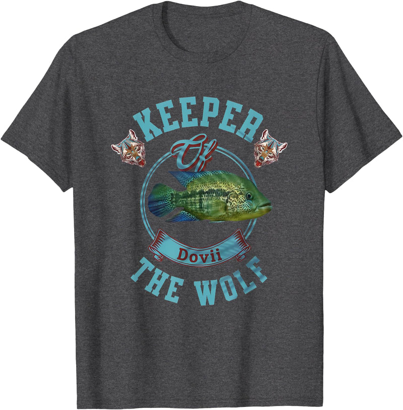 Cichlid Fish Tank Tees Wolf Cichlid Dovii Cichlid Monster Aquarium Fish Lovers T-Shirt - Dark Heather Grey