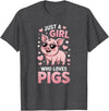 Pig Shirts & Gifts for Girls Girls Pig T-Shirt - Dark Heather Grey