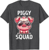 Pig Lovers Apparel and Home Decor Shop Funny Pig Wearing Sunglasses Piggy Squad Farm Farmer T-Shirt - Dark Heather Grey
