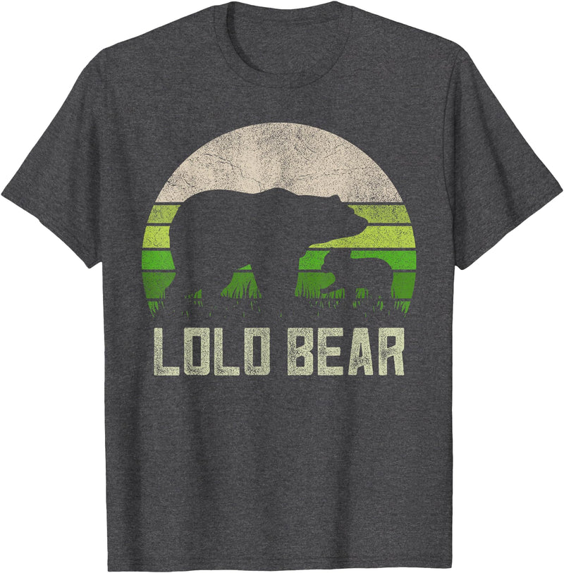 Lolo Bear Gifts & Shirts From Grandchildren Funny Filipino Grandpa Shirts From Grandkids, Cub Lolo Bear T-Shirt - Dark Heather Grey