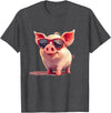 Funny Piggy Pig Sunglasses Piggy Costume for bespectacled Pigs Lovers T-Shirt - Dark Heather Grey