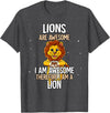 Lion Lover Gift Lions are Awesome Lion T-Shirt - Dark Heather Grey