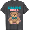 TheNiftyStitches CLAIRE Bear T-Shirt - Women's Black Cartoon Bear T-Shirt - Small - Short Sleeve - Classic Fit - All Seasons - Dark Heather Grey