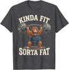 Bear Kinda Fit Sorta Fat Weightlifting Gym Kinda Fit Sorta Fat Funny Bear Powerlifting Gym Workout T-Shirt - Dark Heather Grey
