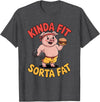 Funny Fitness Humor Food Lifestyle Merch. Kinda Fit Sorta Fat Funny Workout Burger Pig Gym T-Shirt - Dark Heather Grey