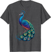 Peacock Peafowl Colorful Bird Peacock Illustration T-Shirt - Dark Heather Grey