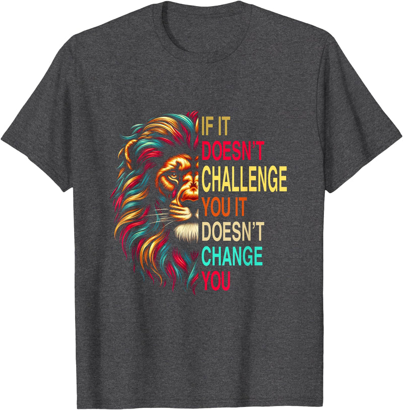 Motivational Training Workout Fitness Lion 1 Motivational Training Workout Fitness Quotes Lion Mindset T-Shirt - Dark Heather Grey