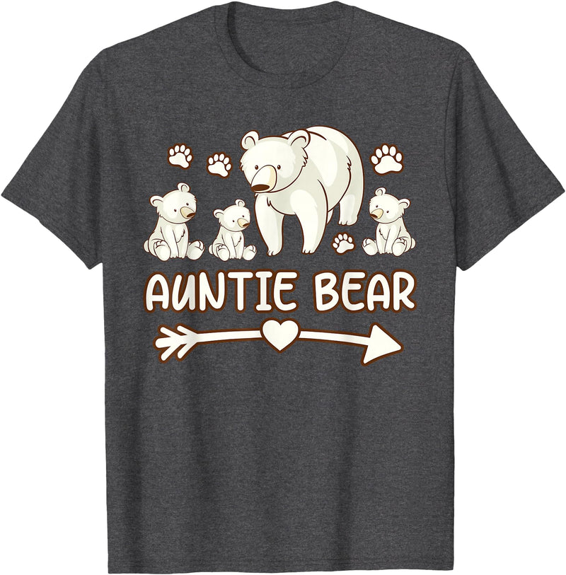 Aunt bear tee shirts, Auntie bear tshirt Auntie bear shirt for womens, Aunt bear 3 cubs t shirts T-Shirt - Dark Heather Grey