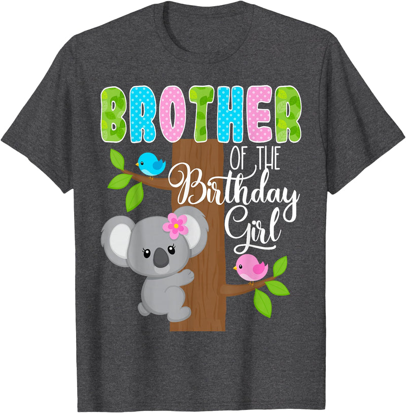 Koala Birthday Party Supplies Koala Bear Birthday Brother Of The Birthday Girl Koalas Bday T-Shirt - Dark Heather Grey