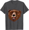 Bear Head Gift idea for Bear Lover Smile friendly brown Bear Head for Bears Lovers T-Shirt - Dark Heather Grey