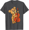Teddy Bear Playing Cello T-Shirt - Dark Heather Grey